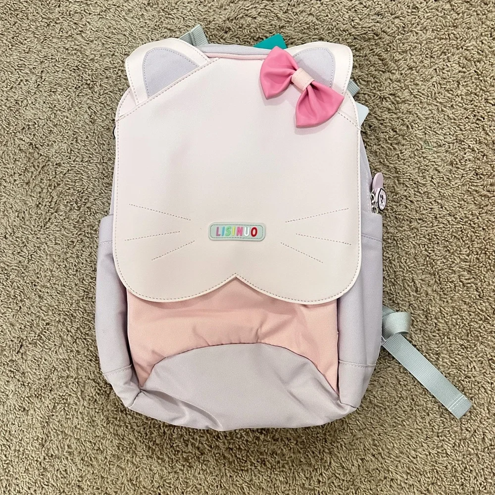 NWT Lisinuo Pink Kitty Cat Ear Kids Backpack